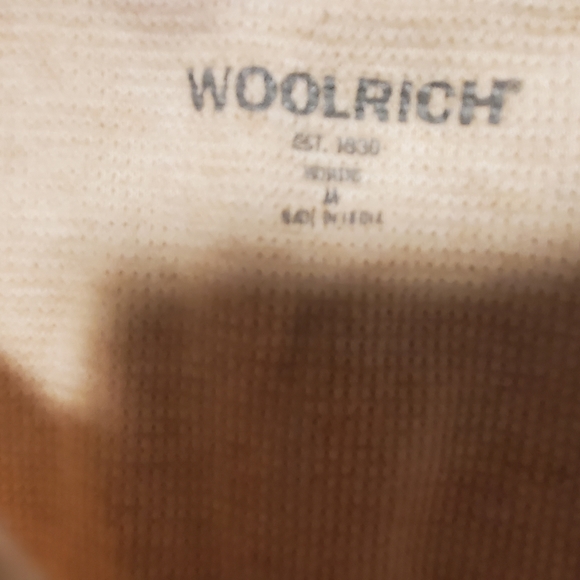 Woolrich Women’s Size Medium Long Sleeve Henley Top  Beige - Picture 2 of 2